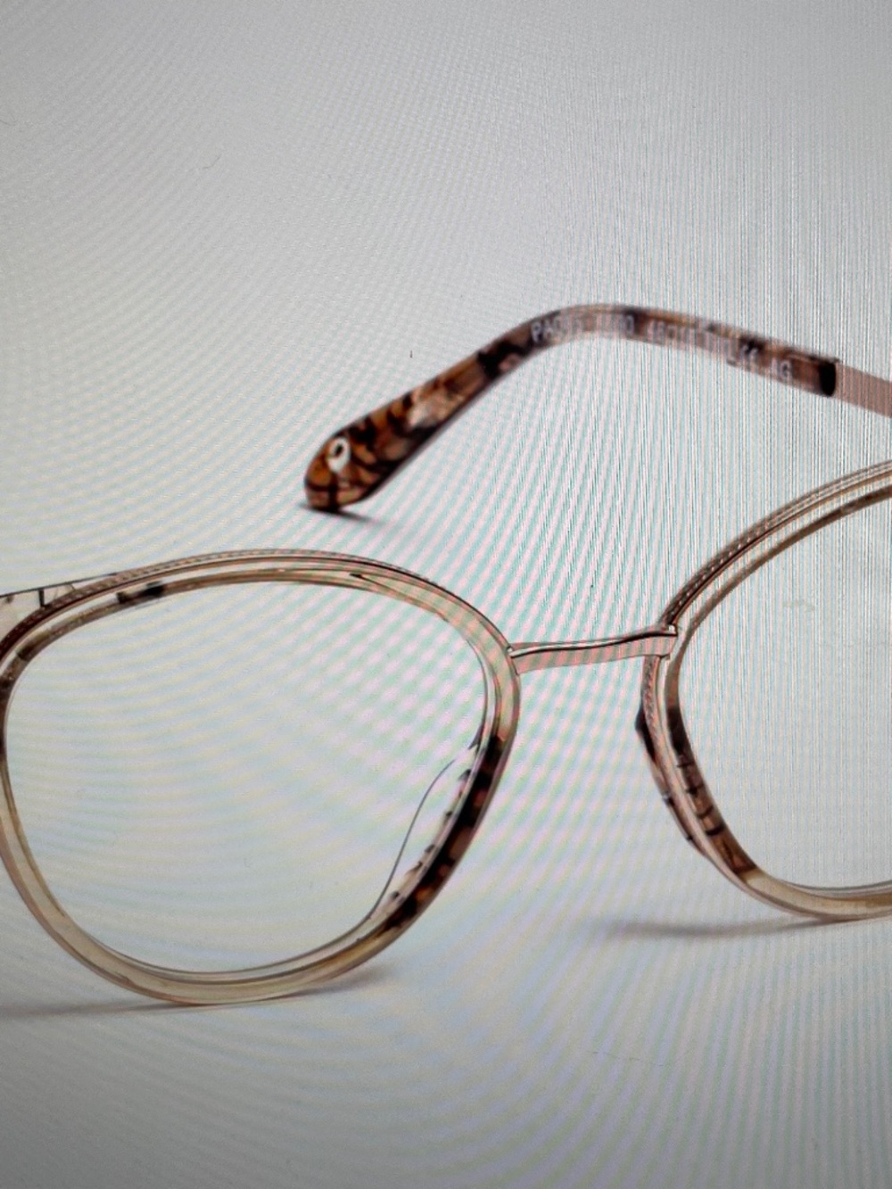 J F Rey Petite Semi Cateye PA085 1590 BEIGE / PEARL DEMI / PINK GOLD 48-16-140